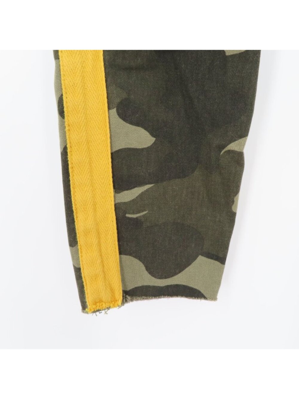 Guess Womens 25 Green Camo Camouflage Yellow Side Stripe Skinny Pants Pockets - Picture 3 of 11